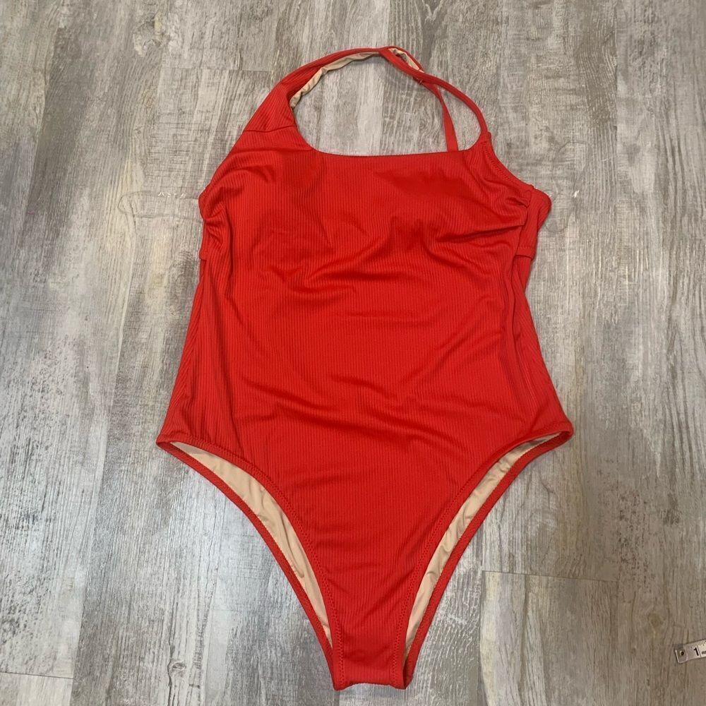 NWT Women's Ribbed Asymmetrical One Shoulder One Piece Swimsuit - Shade … - Picture 7 of 15